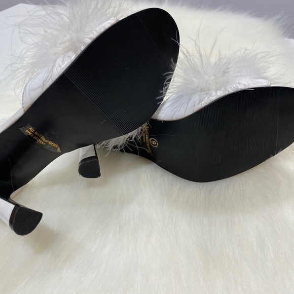 Jante | Shoes | Jante Marabou Feather White Kitten Heels Boudoir | Poshmark